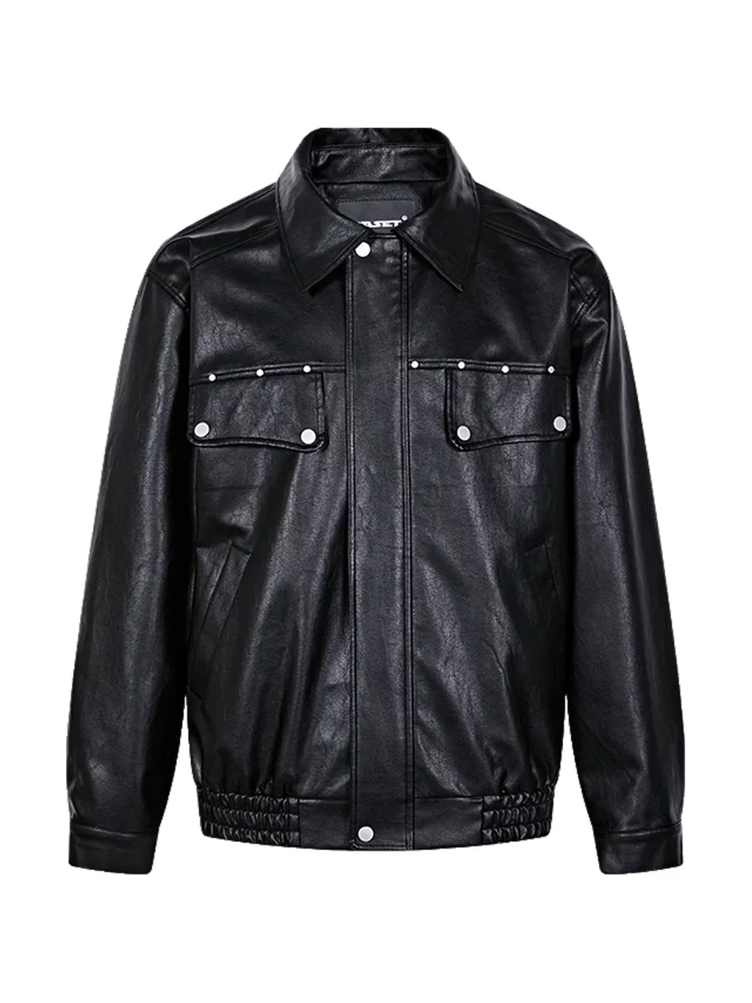 PasET | Loose-Fit Studded Leather-Look Jacket