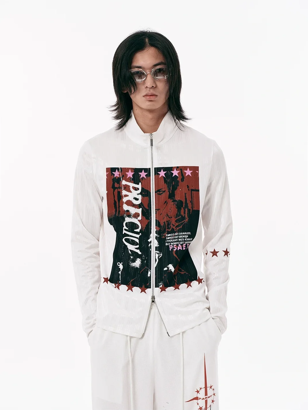 PasET | Slim Fit Portrait Print Zip-Up Jacket