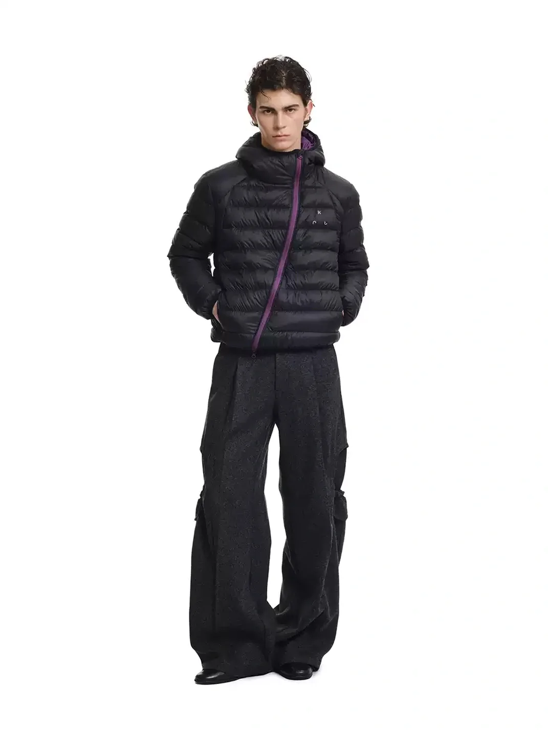 KREATE | Loose Subtle-Pattern Draped Pocket Trousers