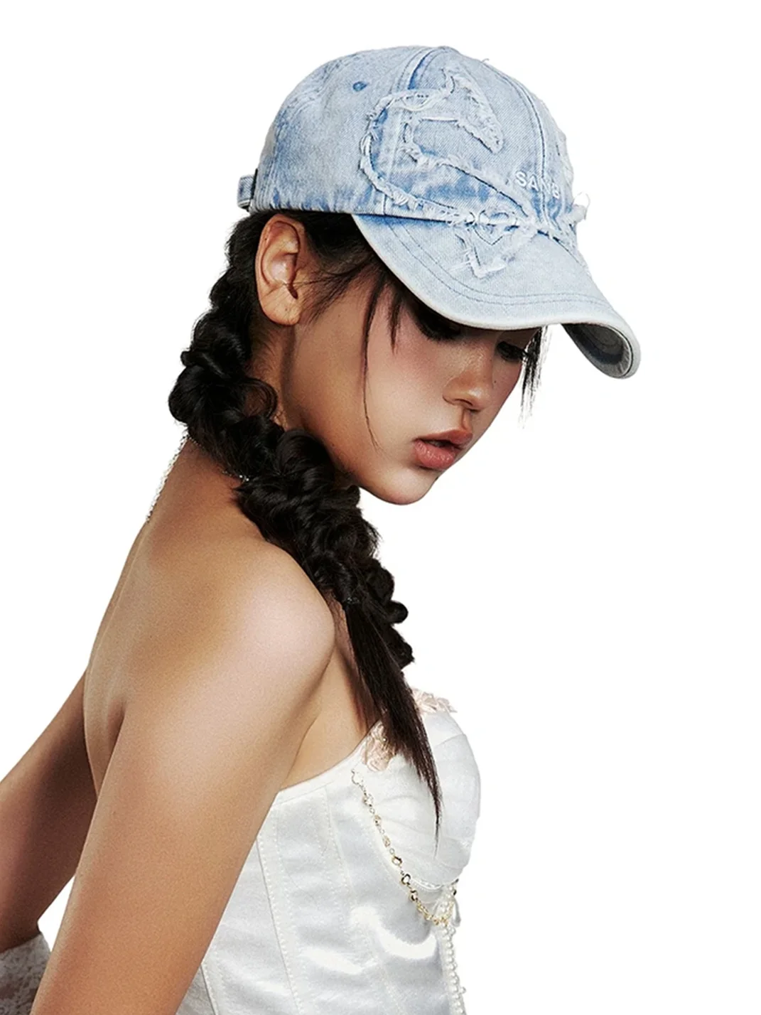 SANB | Distressed Washed Blue Butterfly Baseball Cap