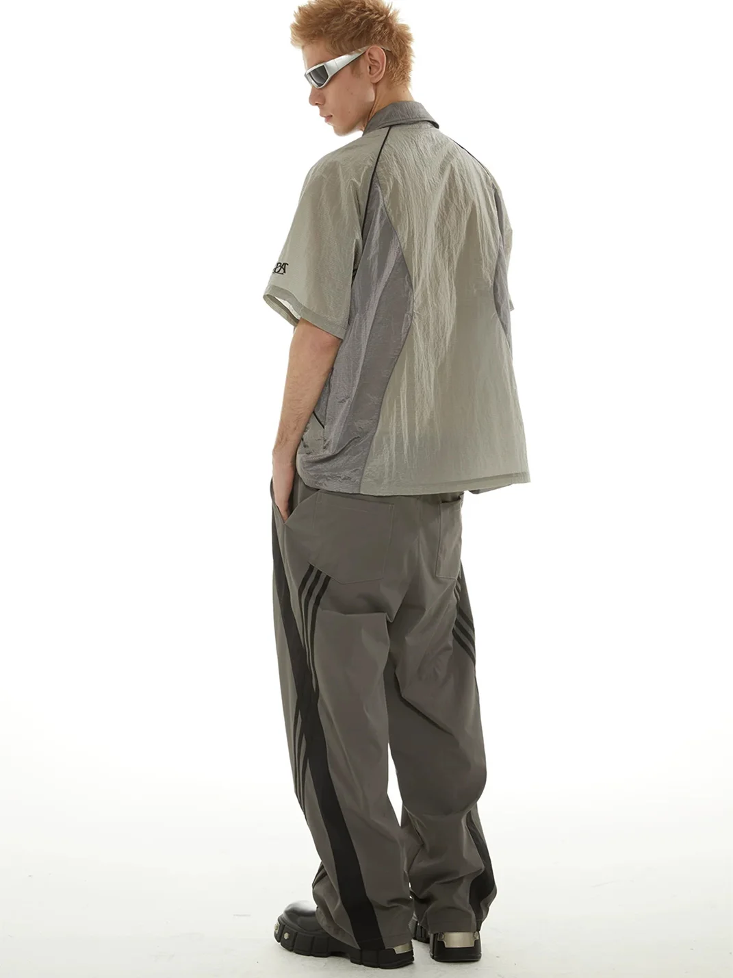 PasET | Loose Straight-Leg Striped Quick-Dry Pants