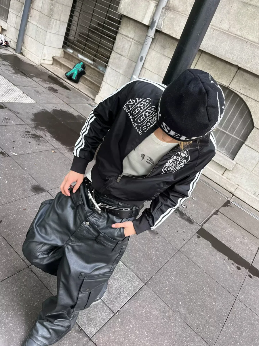 4AMSTUDIO | Black Skull Stand-Collar Zip Jacket - 4