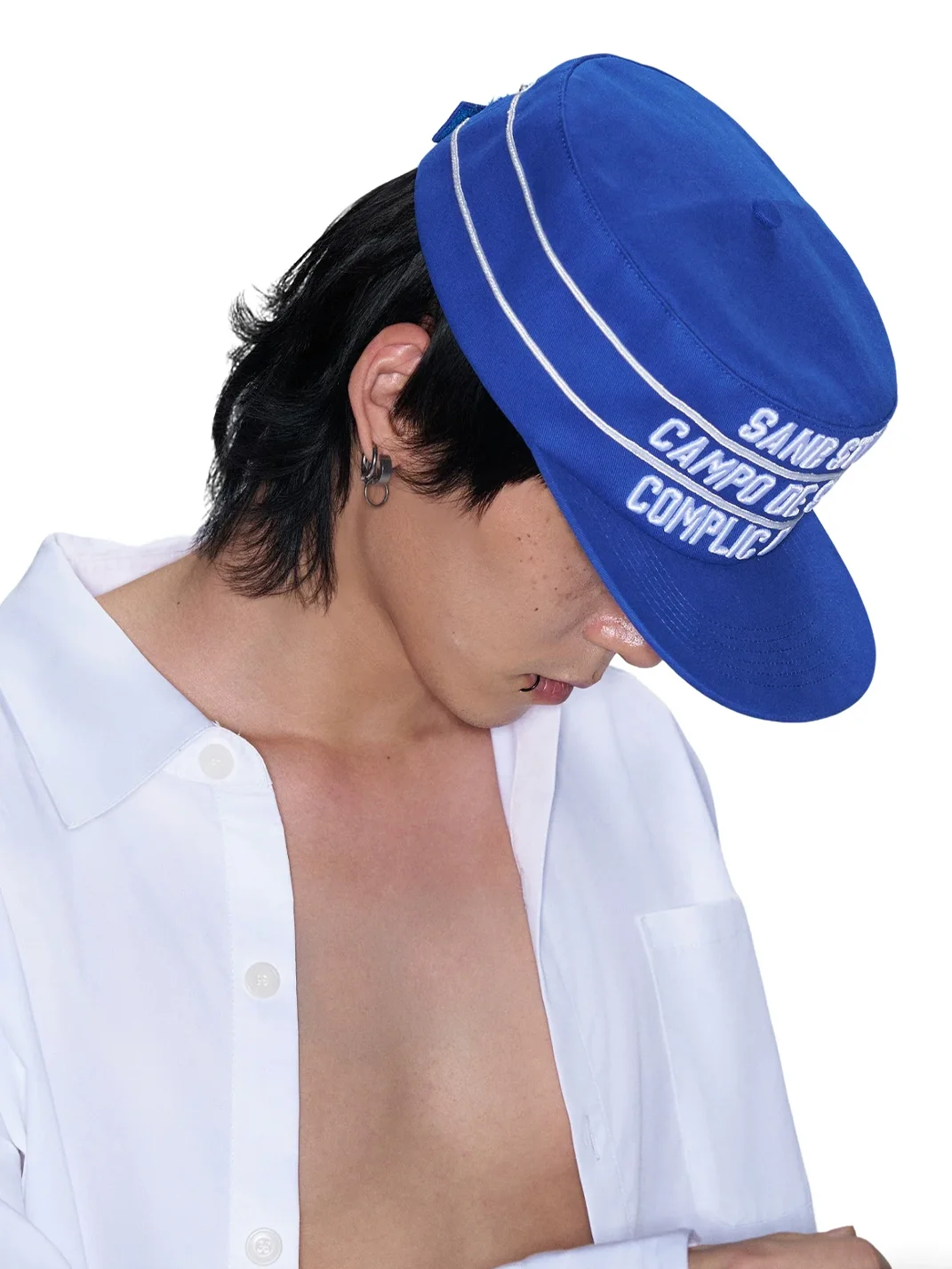 SANB | Blue Embroidered Flat Brim Cap