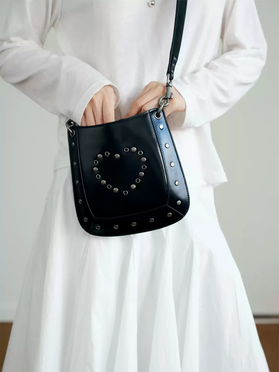 Littlegood | Heart Studded Crossbody Shoulder Bag - 3
