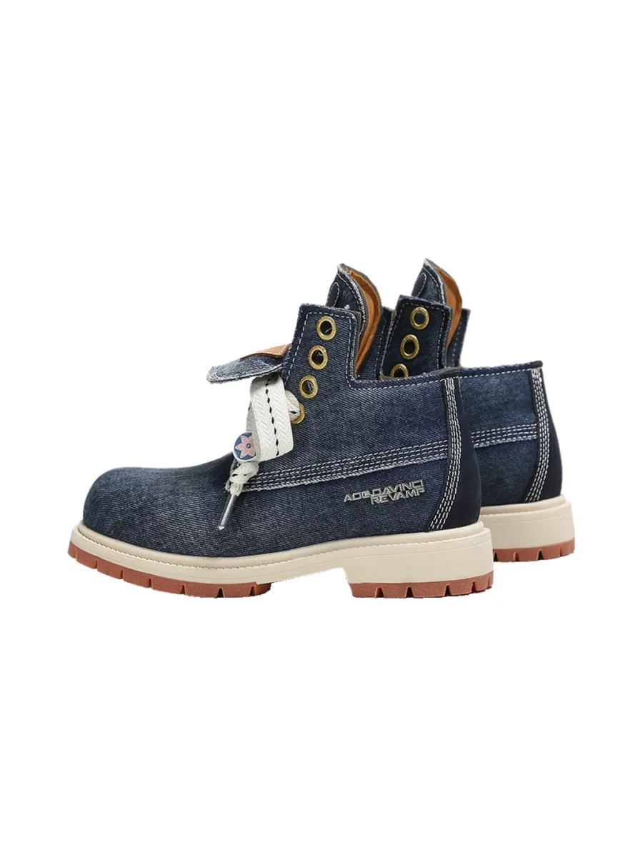 ADC | Washed Denim Platform Ankle Boots - 3