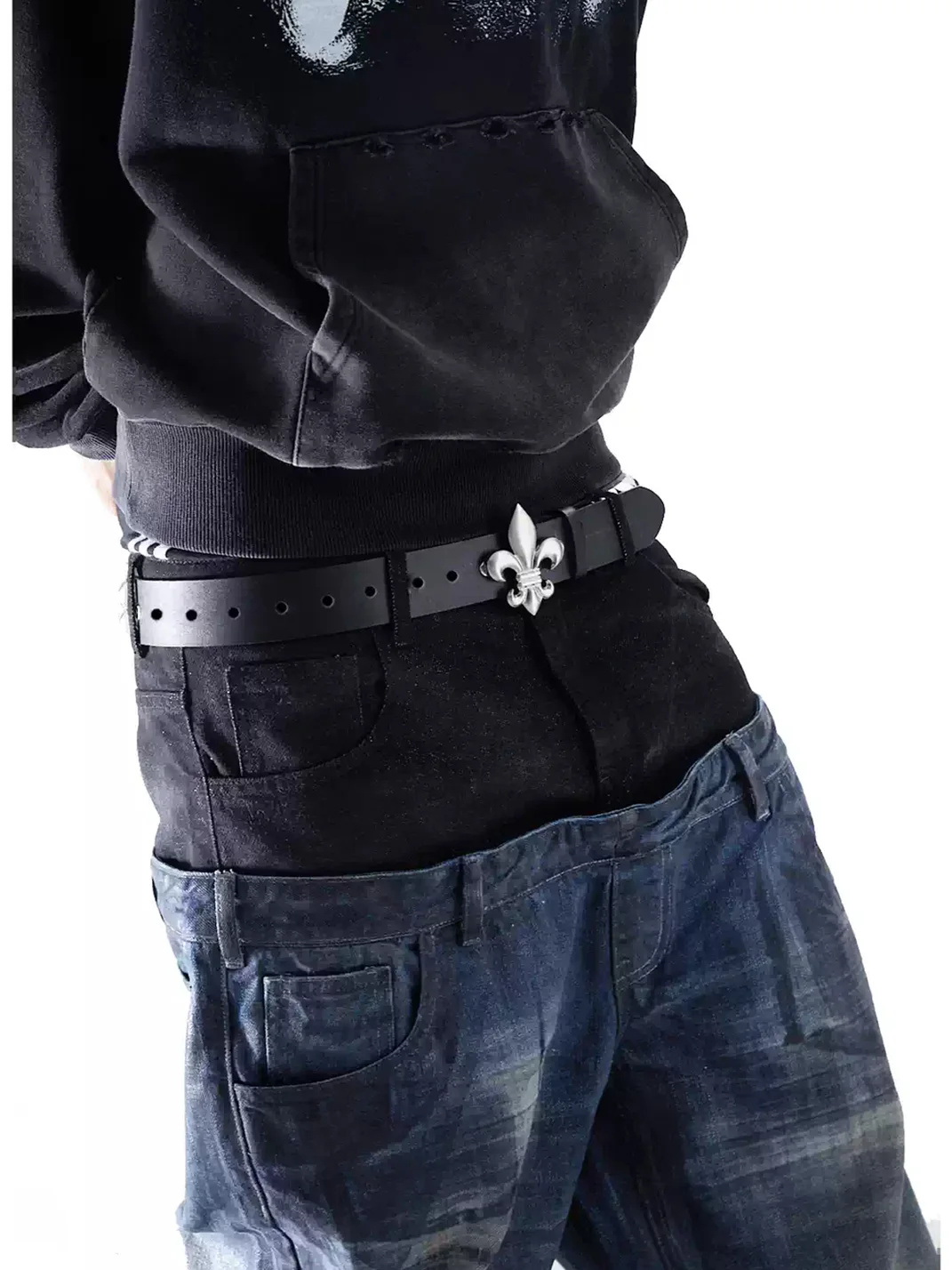 99CLUB | Adjustable Iris Flower Studded Punk Belt