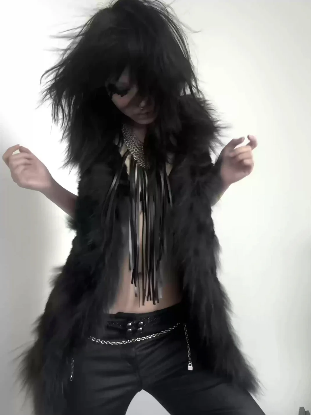 Imdelusion | Gothic Leather Fringe Necklace And Pants Chain