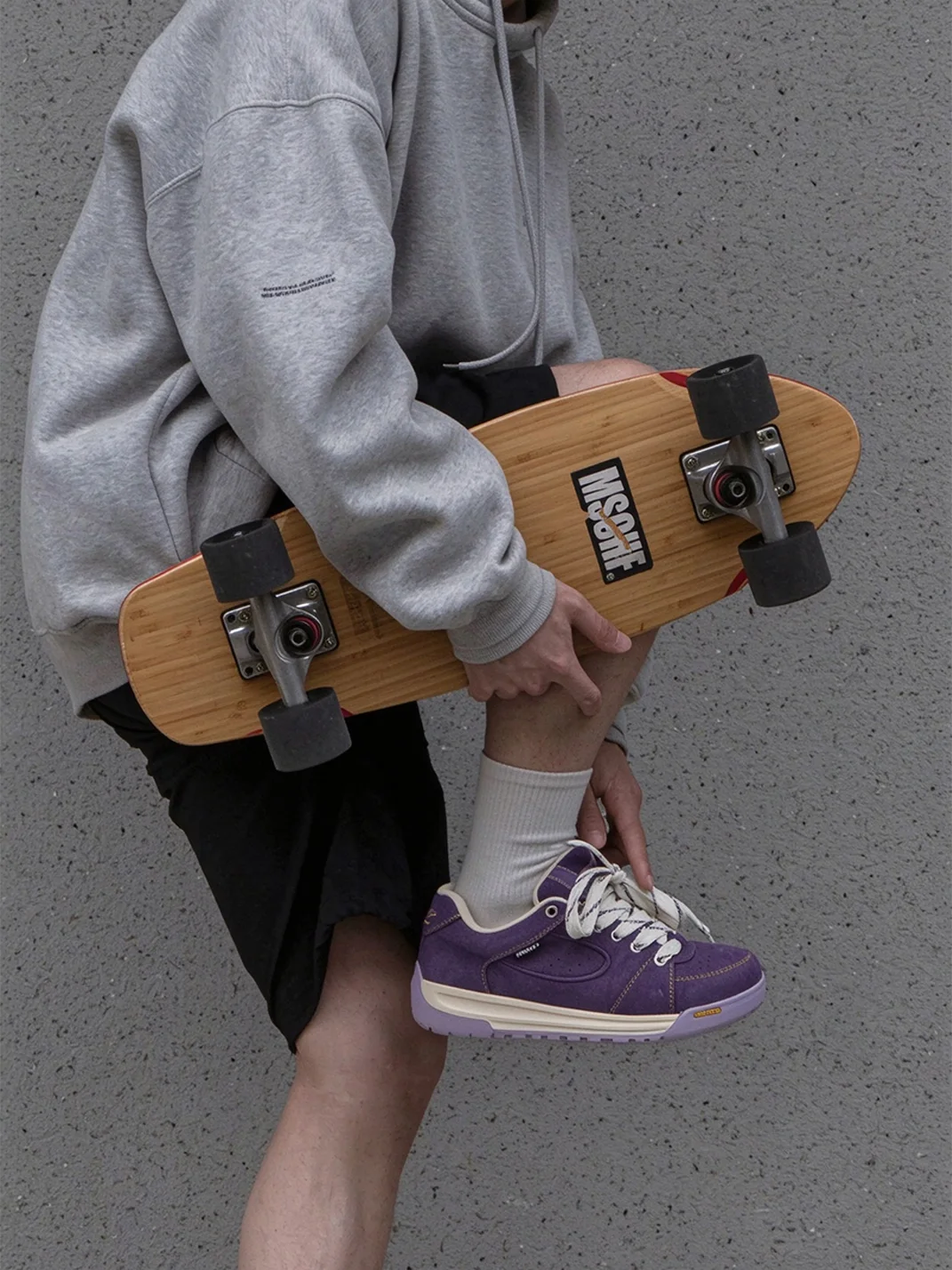 Mule Donkey | Purple Retro Thick-Soled Skate Sneakers