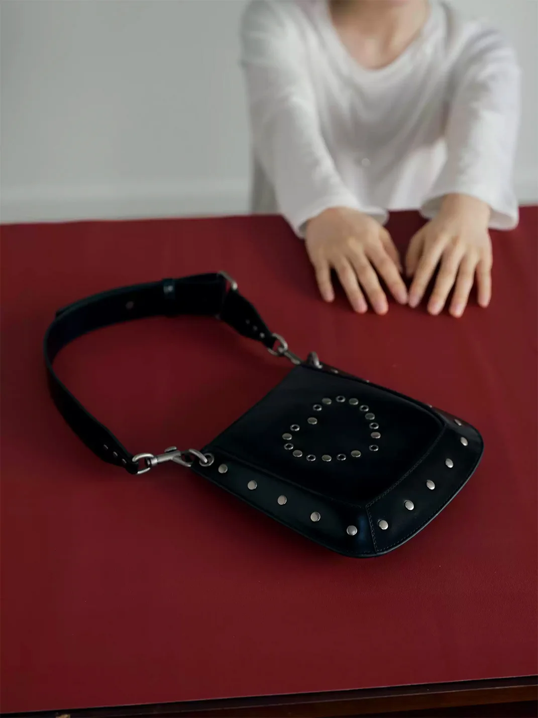 Littlegood | Heart Studded Crossbody Shoulder Bag