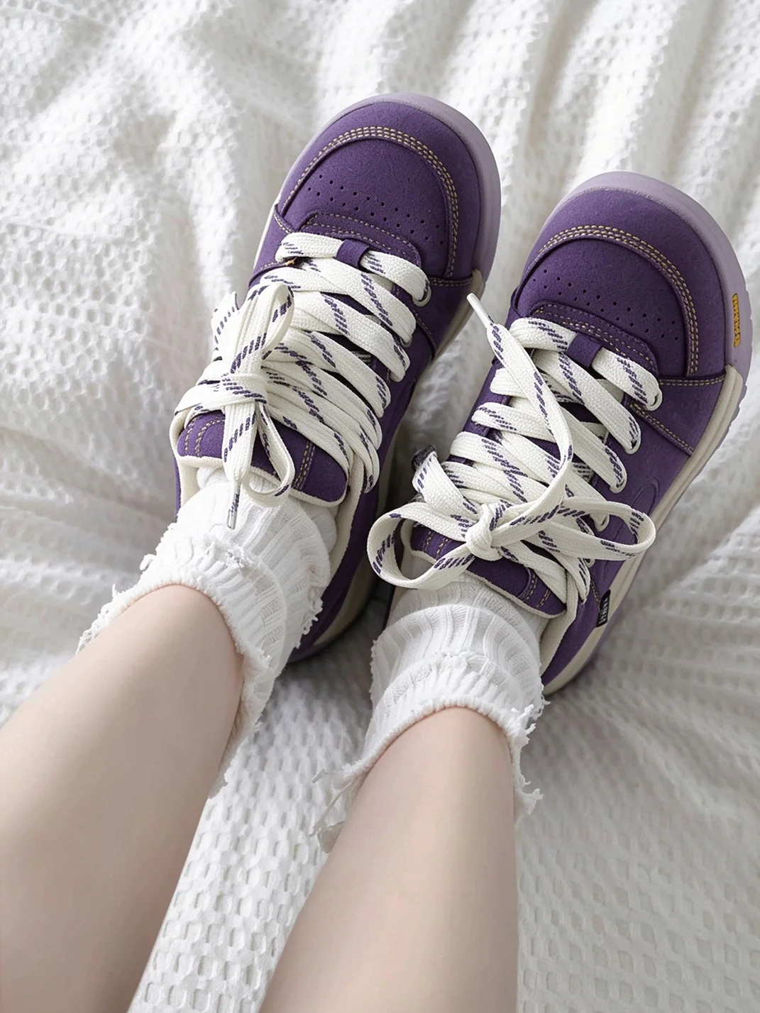 Mule Donkey | Purple Retro Thick-Soled Skate Sneakers