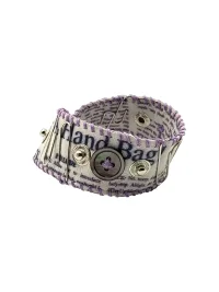 Potato | Newspaper Print Leather Bracelet With Pin Details