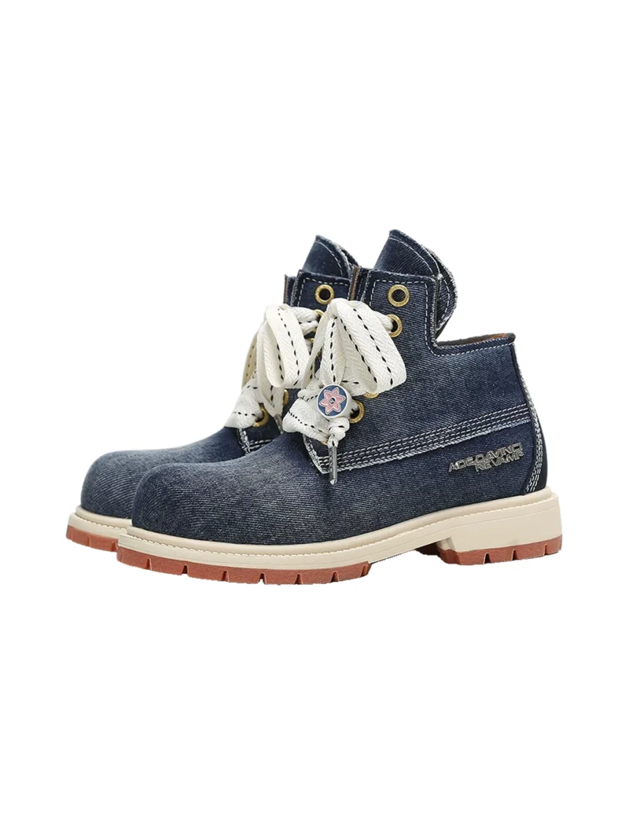 ADC | Washed Denim Platform Ankle Boots - 2
