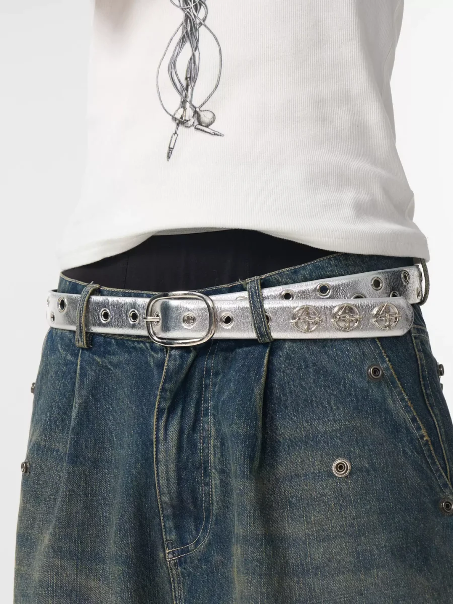 Fourth3ex | Silver Three-Gun PU Belt - 3