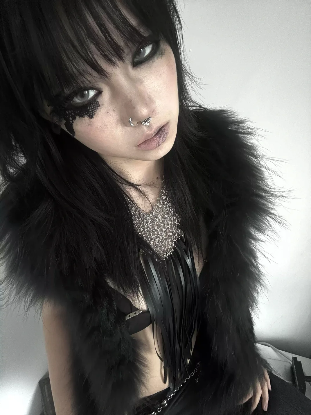 Imdelusion | Gothic Leather Fringe Necklace And Pants Chain