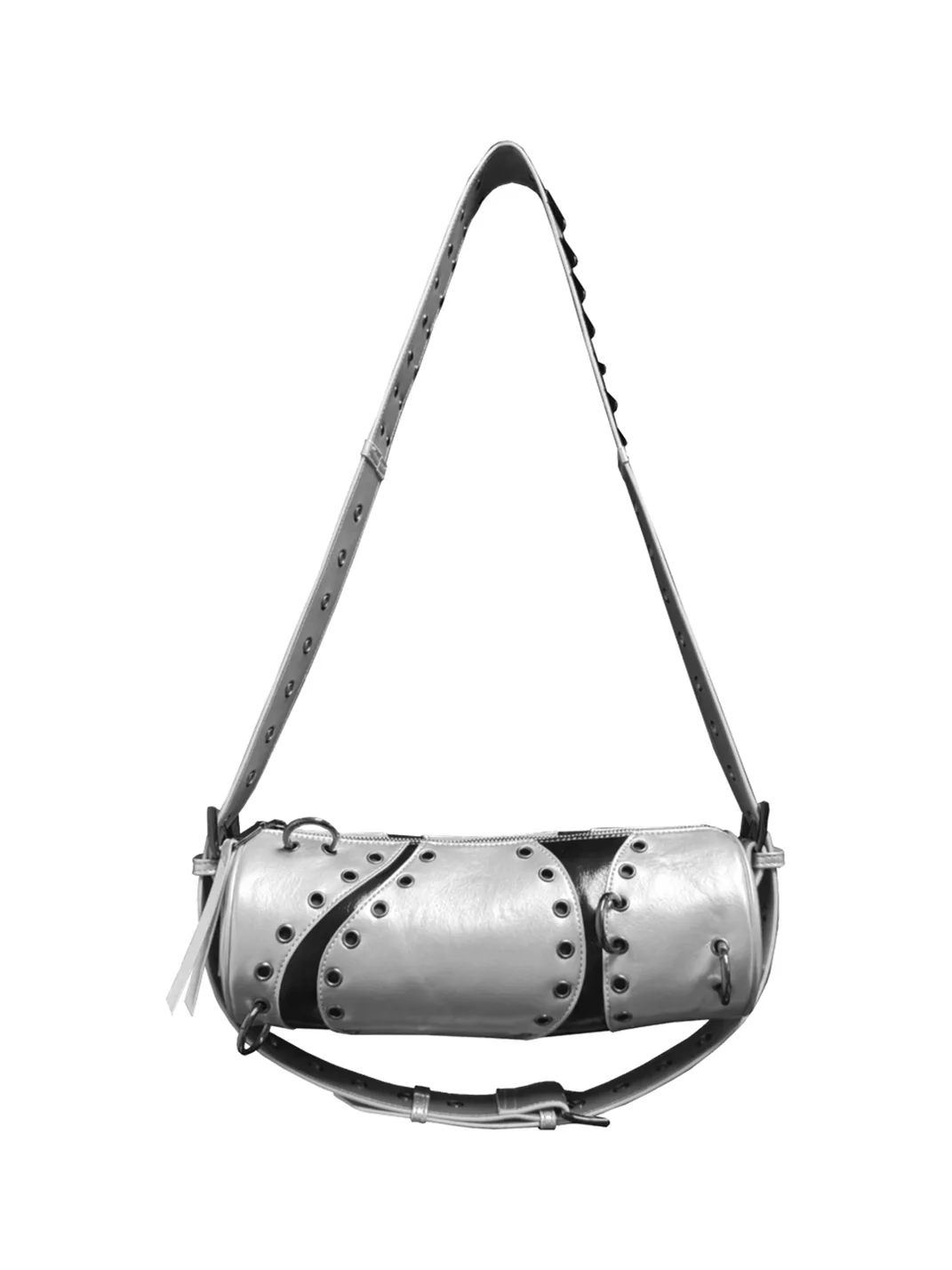 Antiphase | Studded Colorblock Cylinder Shoulder Bag With Adjustable Strap