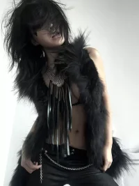 Imdelusion | Gothic Leather Fringe Necklace And Pants Chain