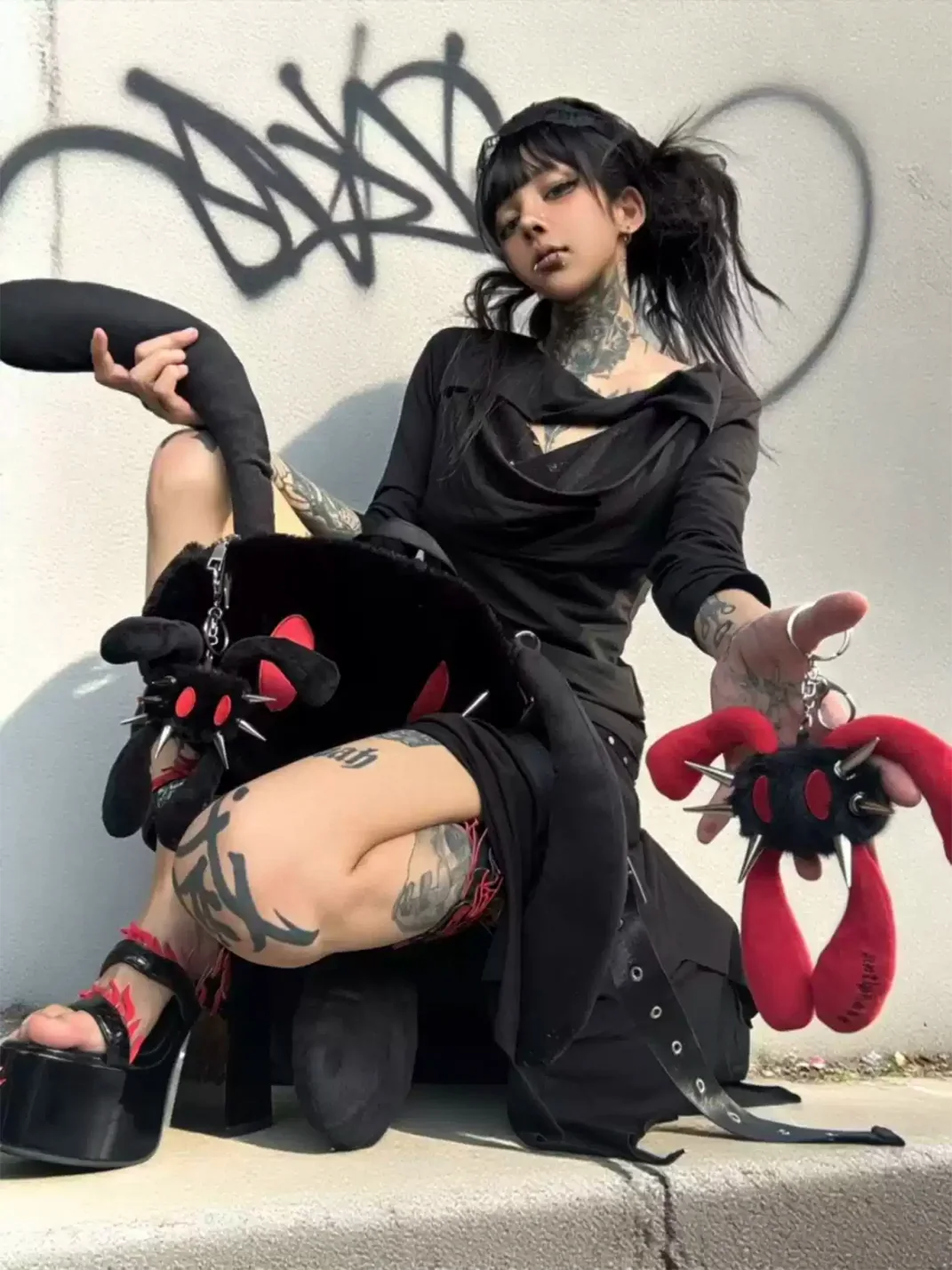 Antiphase | Four-Eared Spiked Rabbit Plush Keychain