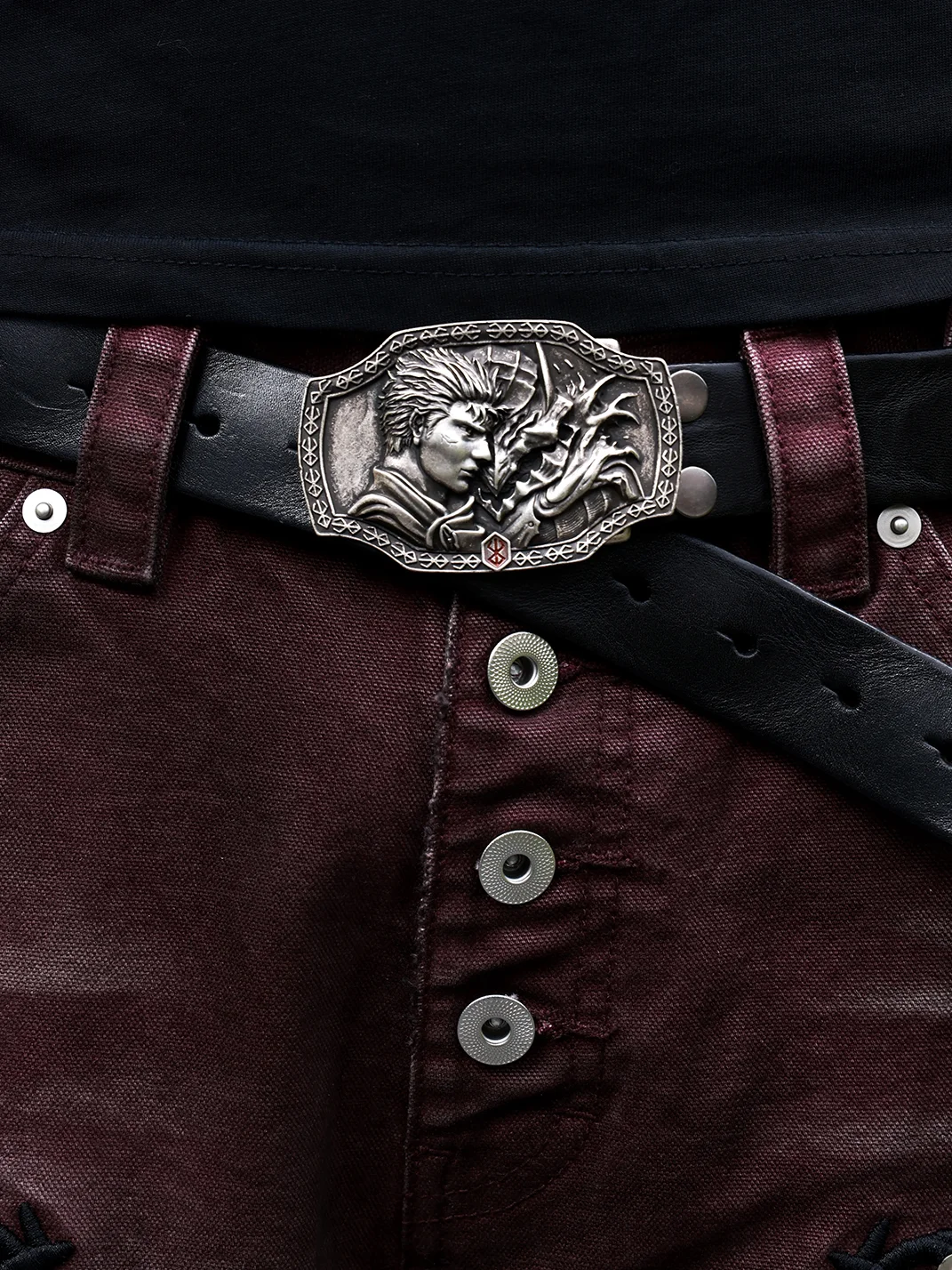 VOWPROGRESS | Textured Leather Belt With Silver-Plated Brass Buckle