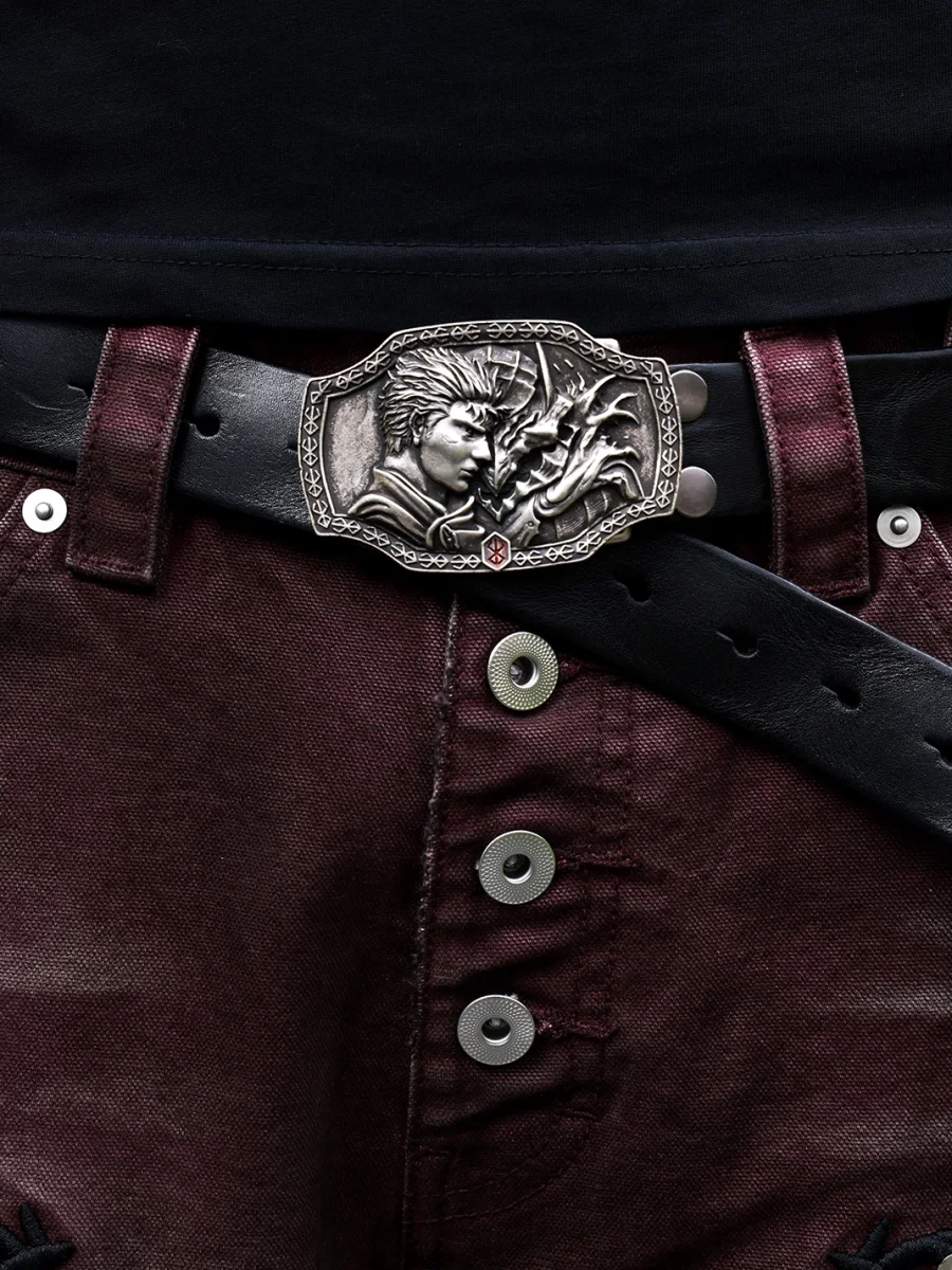 VOWPROGRESS | Textured Leather Belt With Silver-Plated Brass Buckle - 4
