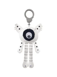 Imdelusion | Studded Black And White Polka Dot Plush Keychain