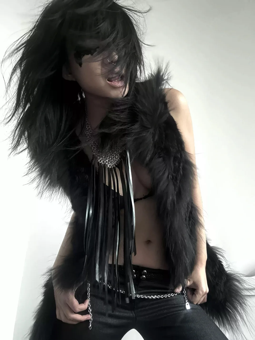 Imdelusion | Gothic Leather Fringe Necklace And Pants Chain