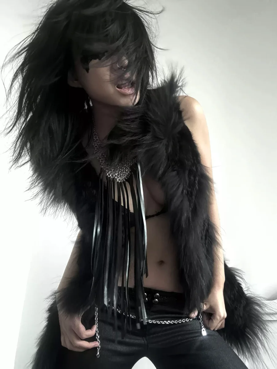 Imdelusion | Gothic Leather Fringe Necklace And Pants Chain - 2