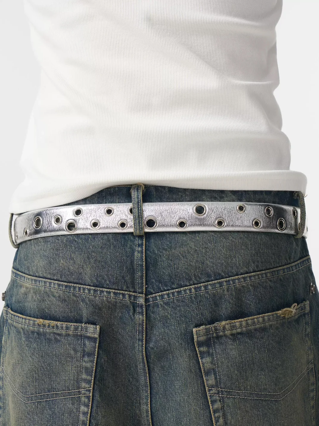 Fourth3ex | Silver Three-Gun PU Belt