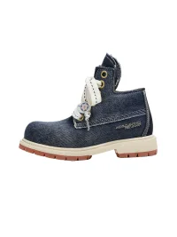 ADC | Washed Denim Platform Ankle Boots