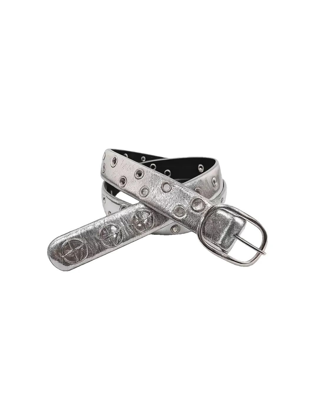 Fourth3ex | Silver Three-Gun PU Belt