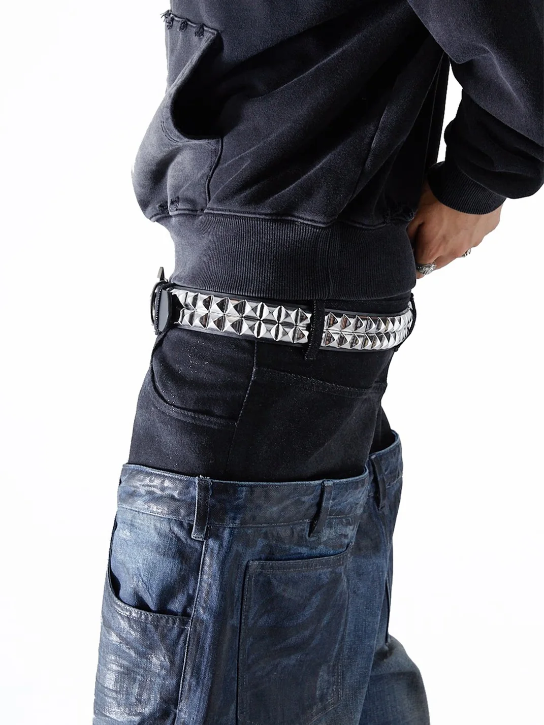 99CLUB | Adjustable Iris Flower Studded Punk Belt