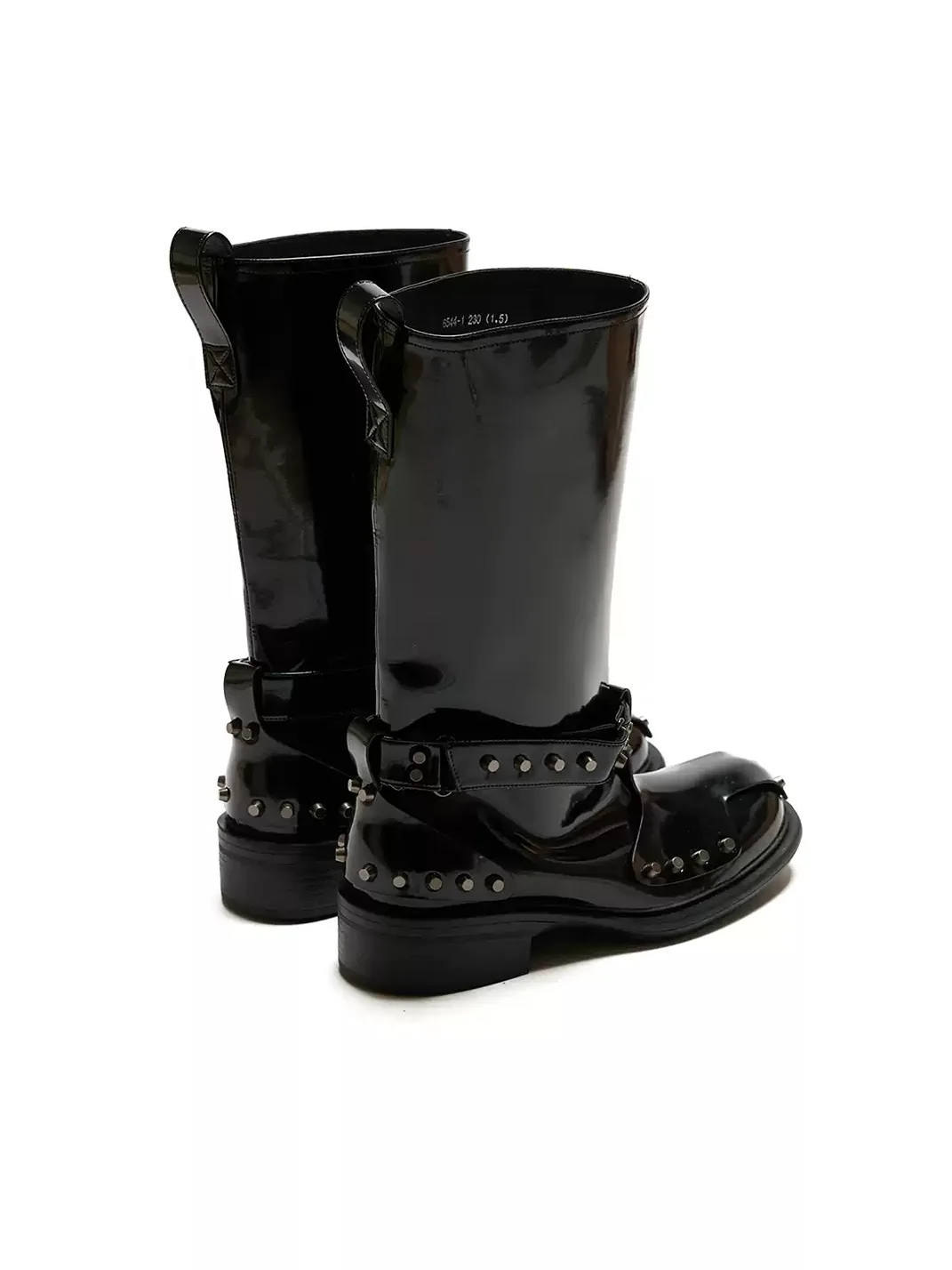 Littlegood | Square Toe Studded Biker Boots
