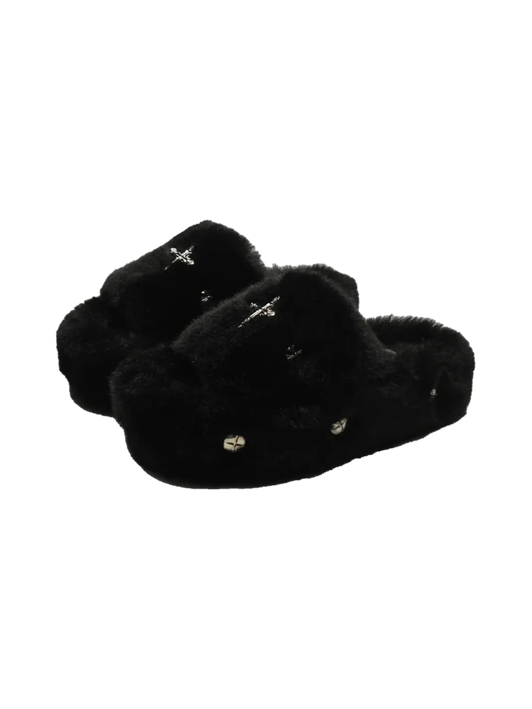 MMLQJD | Studded Plush Platform Slippers