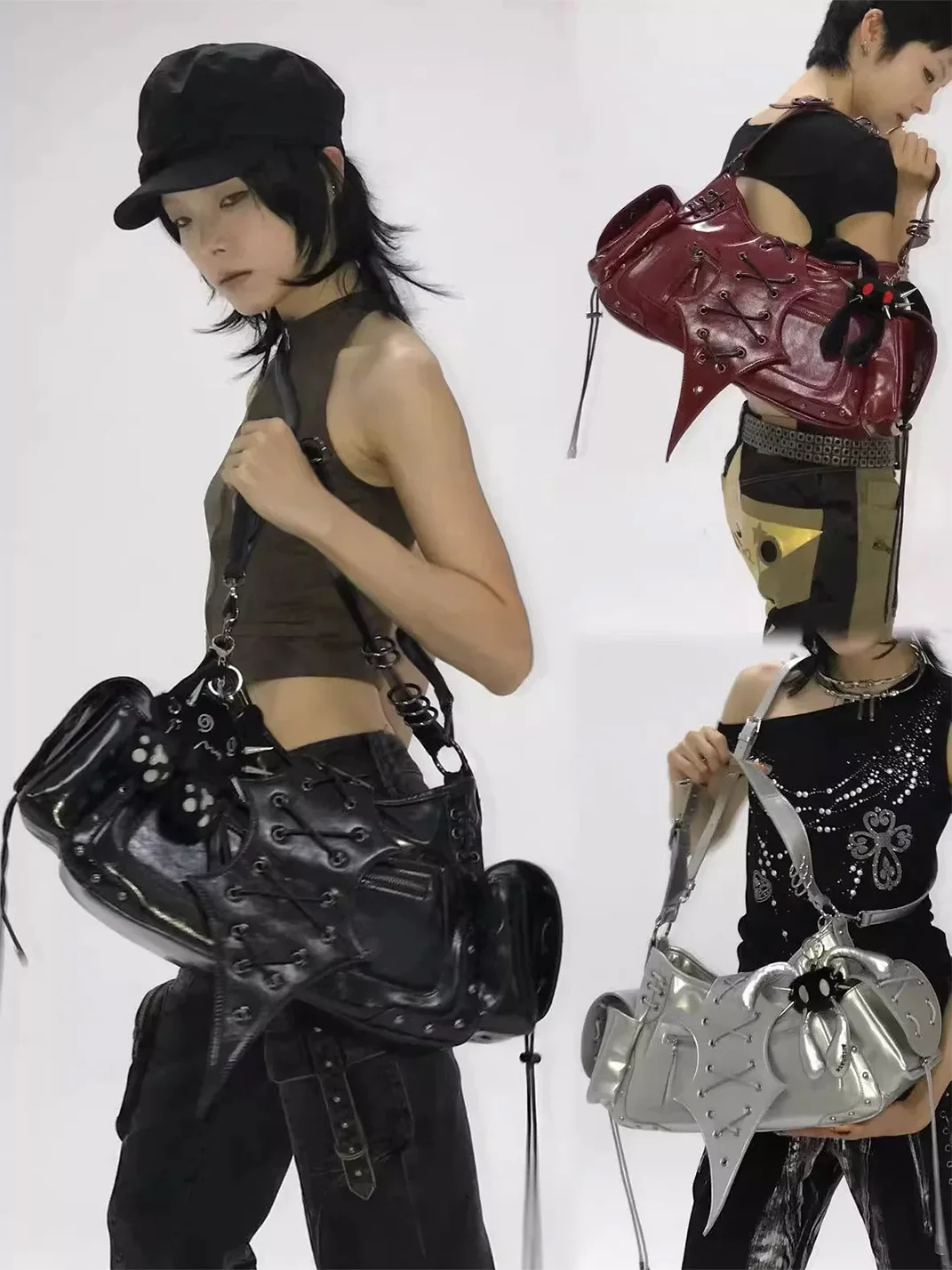Antiphase | Punk Lace-Up Crossbody Shoulder Bag