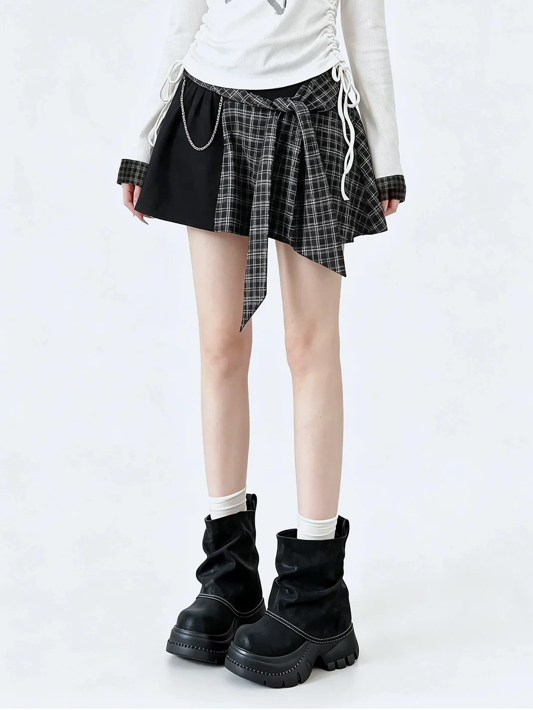 PINJIAHUI | Metal Punk Slouchy Platform Boots