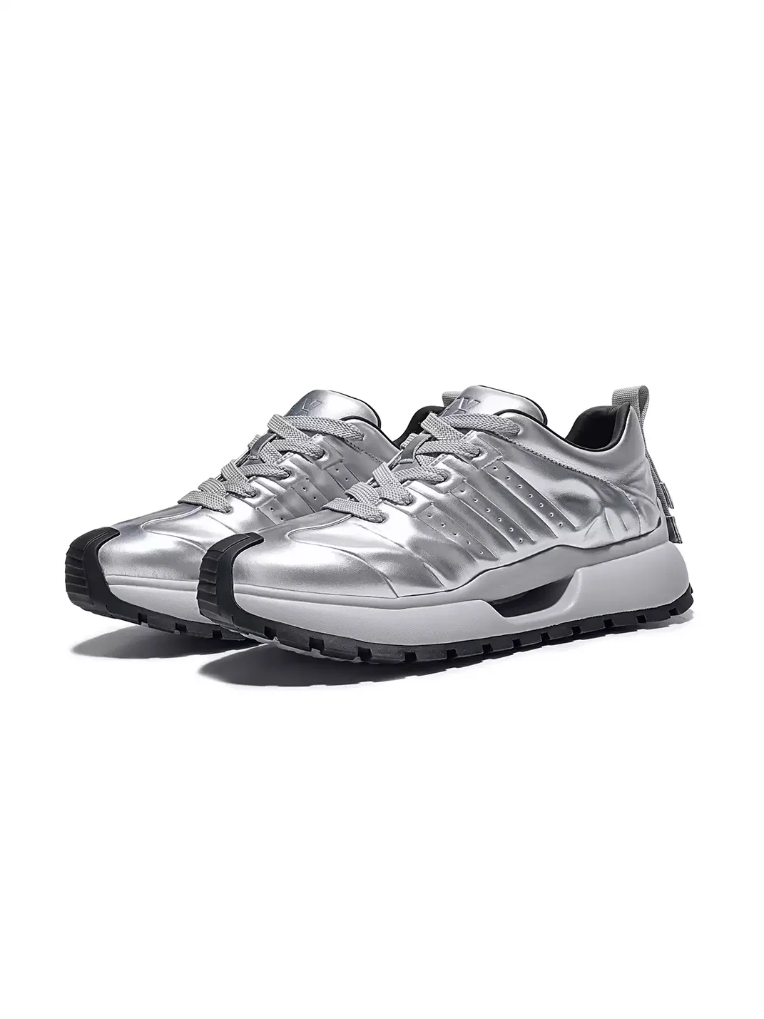 SALAXI | Silver Thick Sole Casual Sneakers