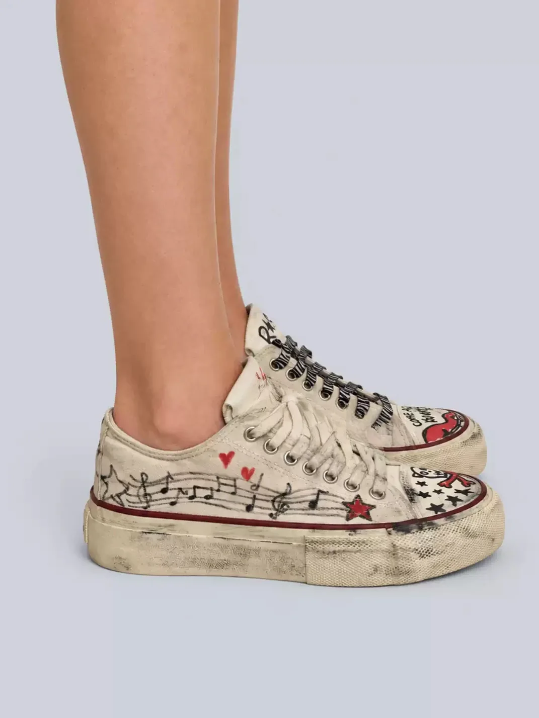 Rs by RebelSeed | Hand-Painted Graffiti Low-Top Platform Canvas Sneakers