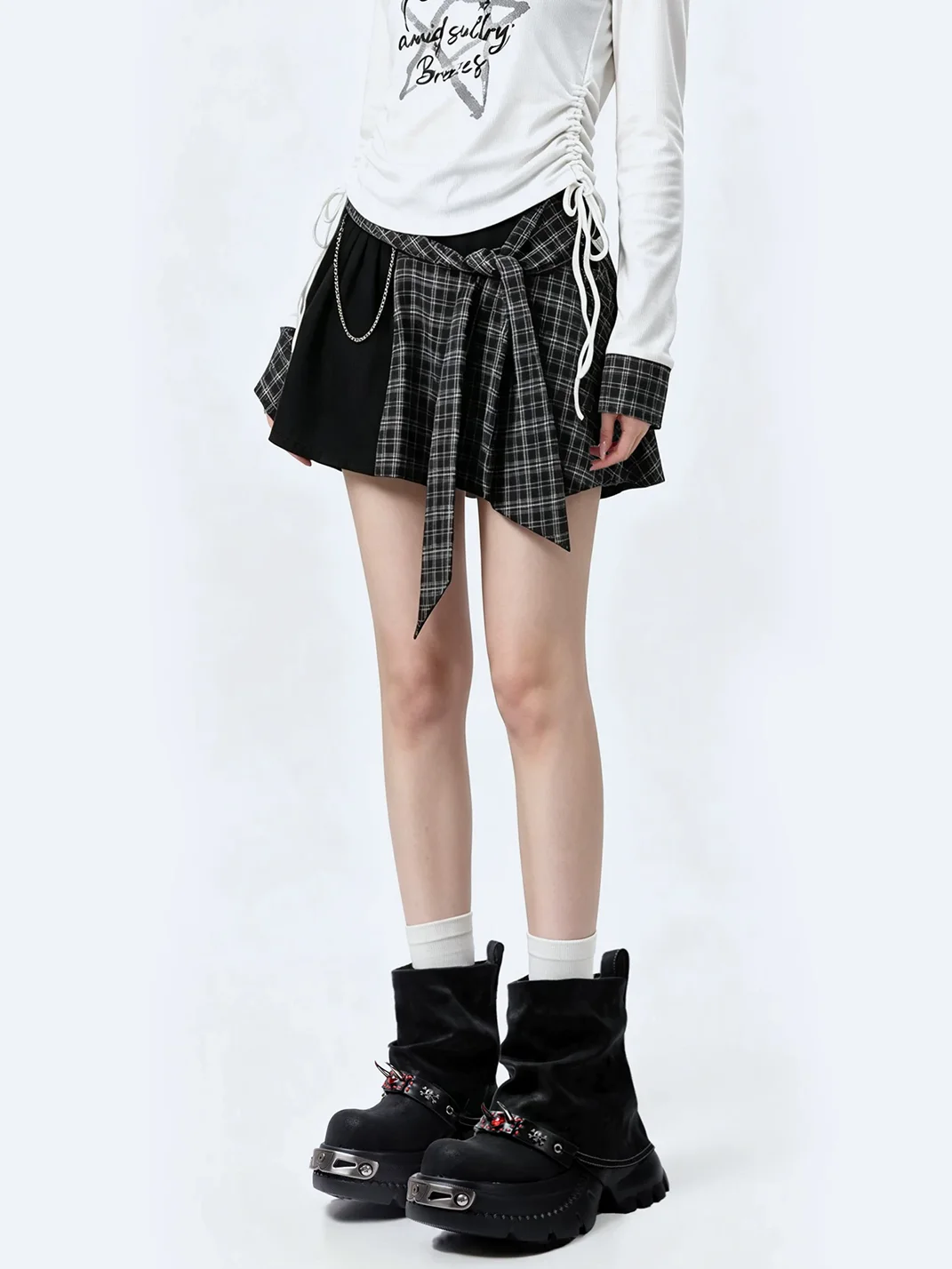 PINJIAHUI | Metal Punk Slouchy Platform Boots