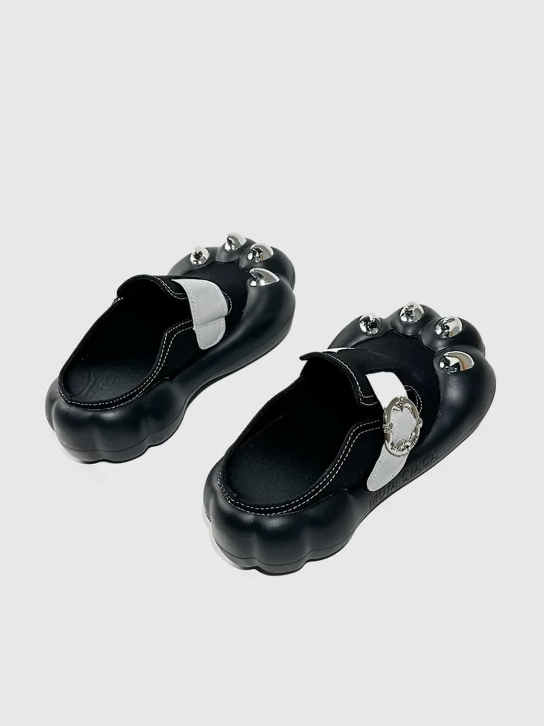 Visual focus | Platform Cat Claw Leather Mules