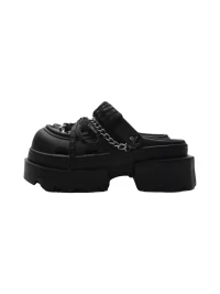 MMLQJD | Closed-Toe Platform Chain Mules
