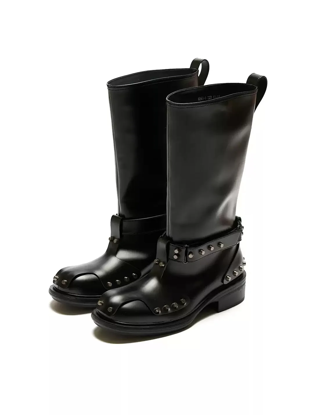 Littlegood | Square Toe Studded Biker Boots