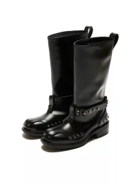 Littlegood | Square Toe Studded Biker Boots
