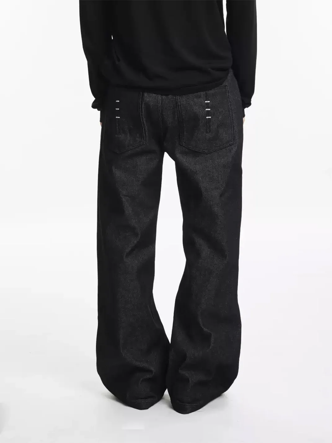 KREATE | Deconstructed Contrast-Stitch A-Line Jeans