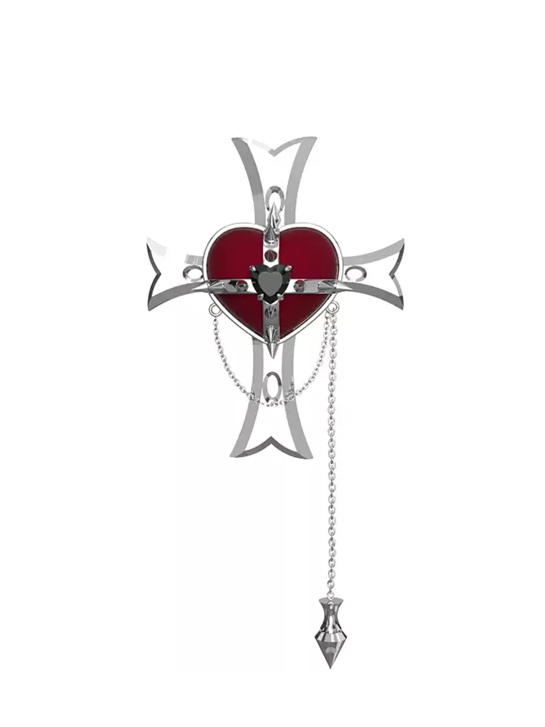 OCTO VITA | Heart Velvet Cross Brooch