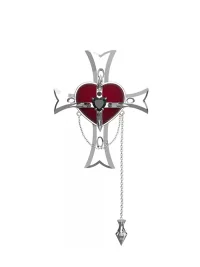 OCTO VITA | Heart Velvet Cross Brooch