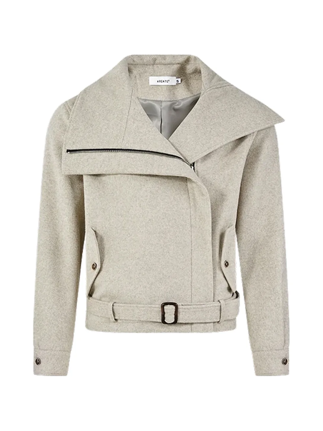 KREATE | Boxy Wool Jacket With Asymmetric Zipper