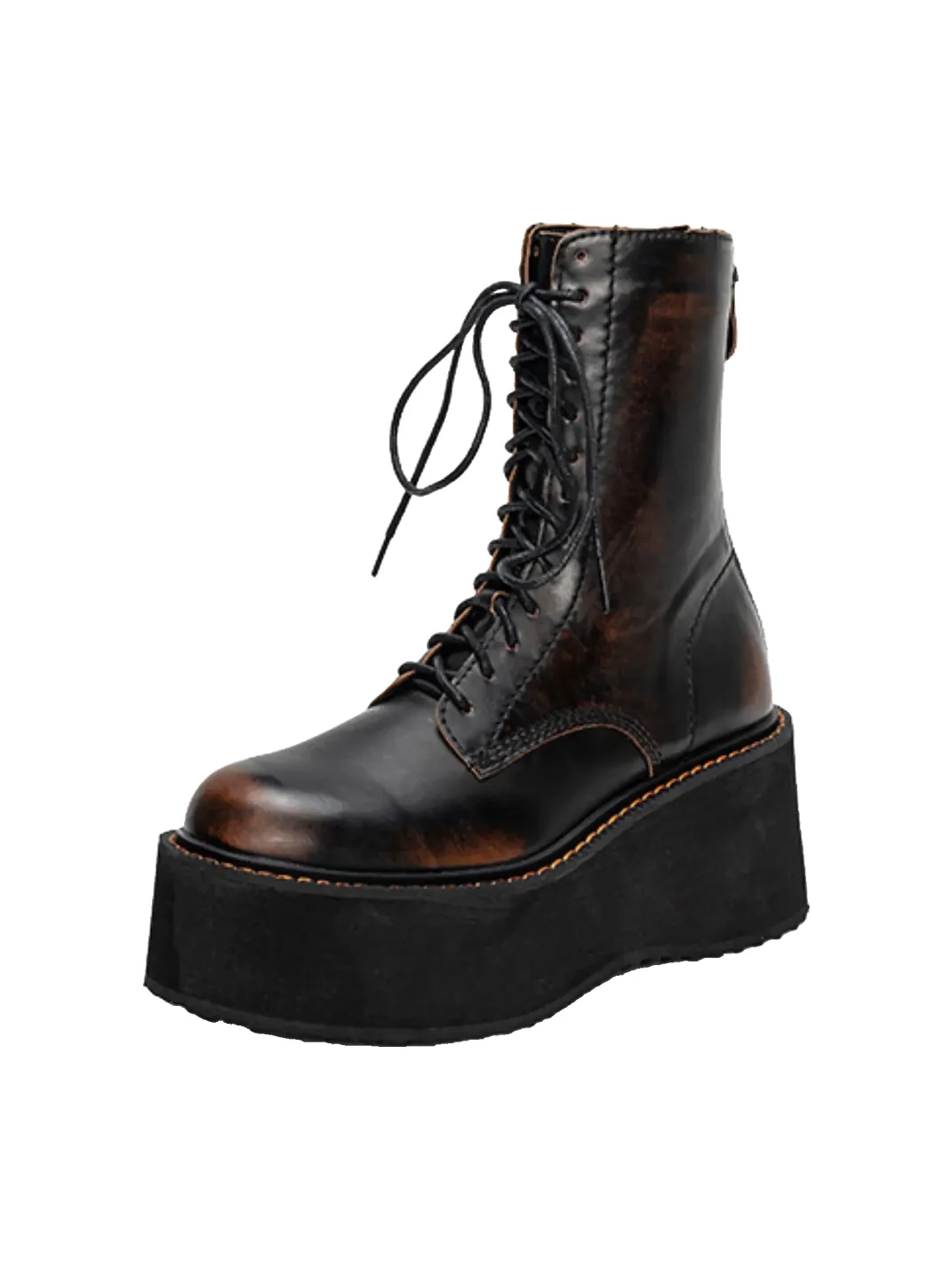 SISTER CURIE | Distressed Platform Ankle Boots