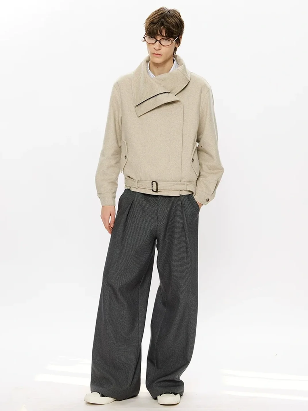 KREATE | Boxy Wool Jacket With Asymmetric Zipper