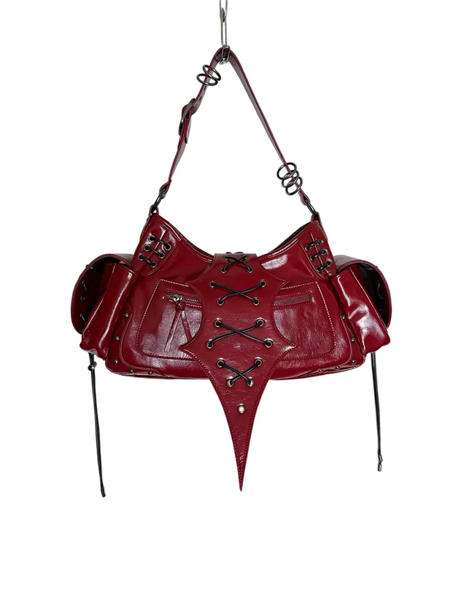 Antiphase | Punk Lace-Up Crossbody Shoulder Bag - 4