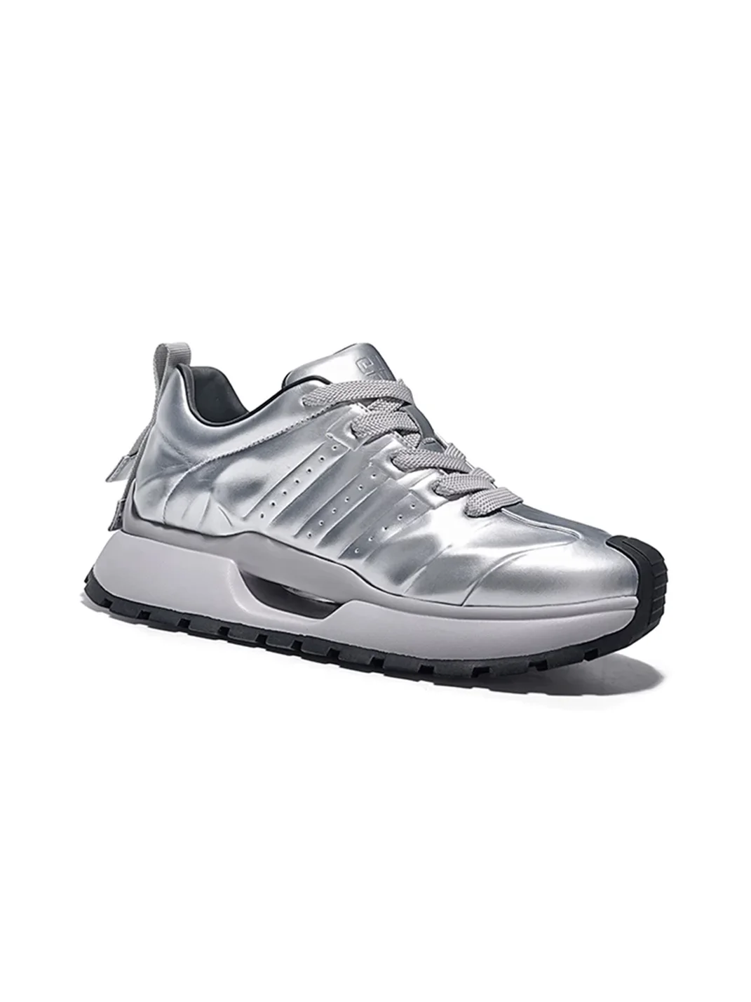 SALAXI | Silver Thick Sole Casual Sneakers