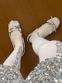 Inthemirror | Newspaper Print Pointed-Toe Heels